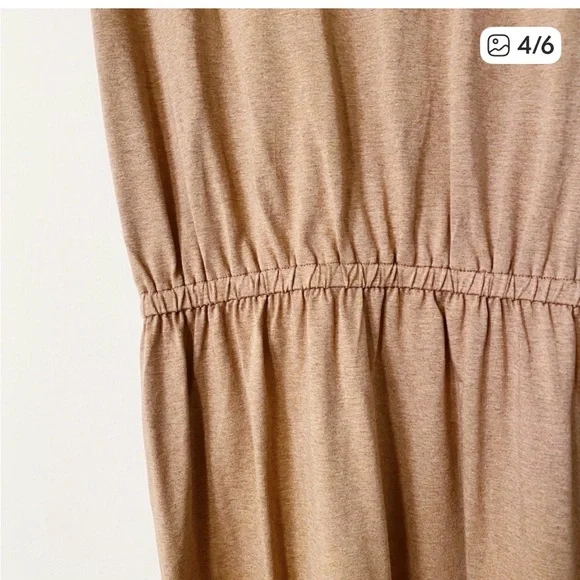 Fighting Eel Short Sleeve Womens Beige T-Shirt Dress Size: M - Picture 8 of 9